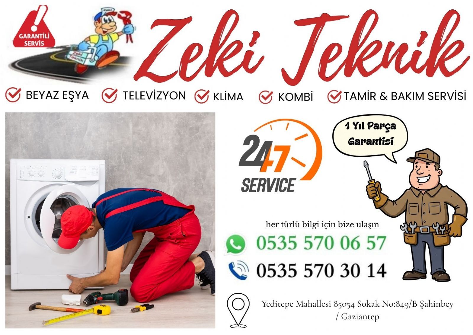 Şahinbey Beyaz Eşya Servisi